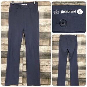 Betabrand Straight Pull On Stretch Pants Women’s S Blue Gray (Inseam 31.5)